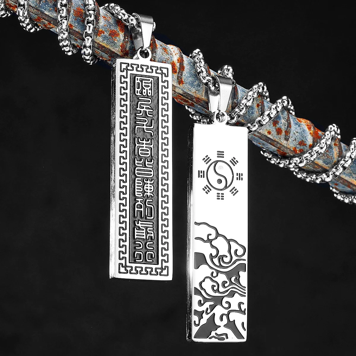 Taoism Nine-character Mantra Stainless Steel Men Women Necklaces Pendants Chain Punk Trendy Jewelry Creativity Gift Wholesale
Taoism Nine-character Mantra Stainless Steel Men Women Necklaces Pendants Chain Punk Trendy Jewelry Creativity Gift Wholesale
