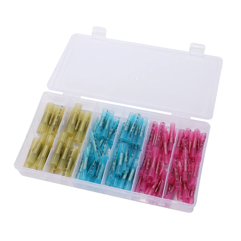 100Pcs/Set Heat Shrink Butt 3 Sizes Crimp Terminals Insulated Electrical Wire Cable Connectors For 22-10 AWG
100Pcs/Set Heat Shrink Butt 3 Sizes Crimp Terminals Insulated Electrical Wire Cable Connectors For 22-10 AWG