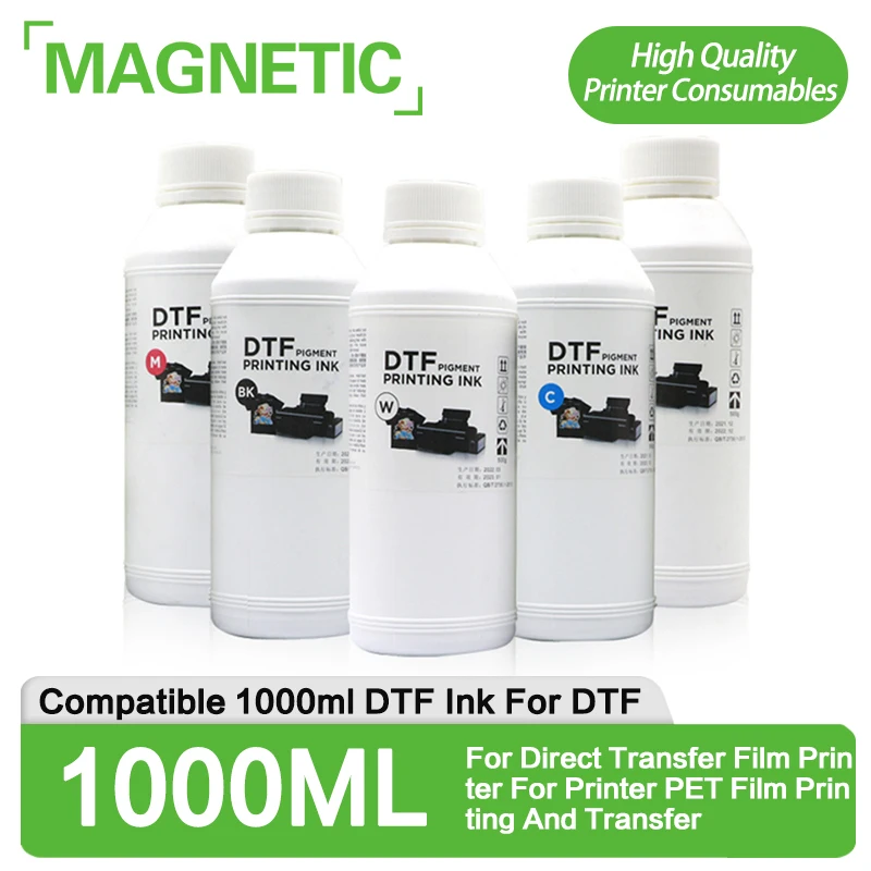 Magnetic NEW 1000ML DTF Ink Kit Film Transfer Ink For Direct Transfer Film Printer For Printer PET Film Printing And Transfer
Magnetic NEW 1000ML DTF Ink Kit Film Transfer Ink For Direct Transfer Film Printer For Printer PET Film Printing And Transfer