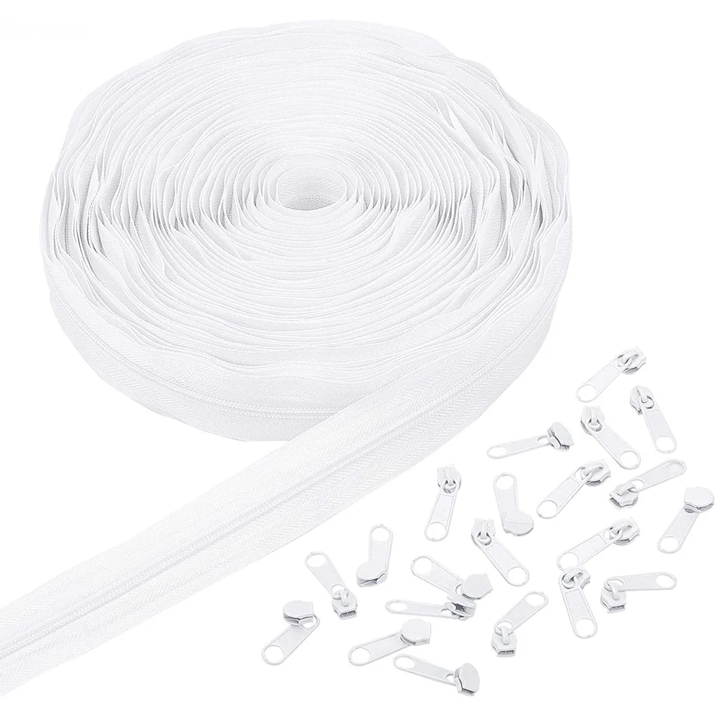 11 Yard/10m Nylon Zippers #3 Sewing Zippers Nylon Coil Zippers with 20PCS Alloy Zipper Puller for Tailor Sewing Crafts White
11 Yard/10m Nylon Zippers #3 Sewing Zippers Nylon Coil Zippers with 20PCS Alloy Zipper Puller for Tailor Sewing Crafts White