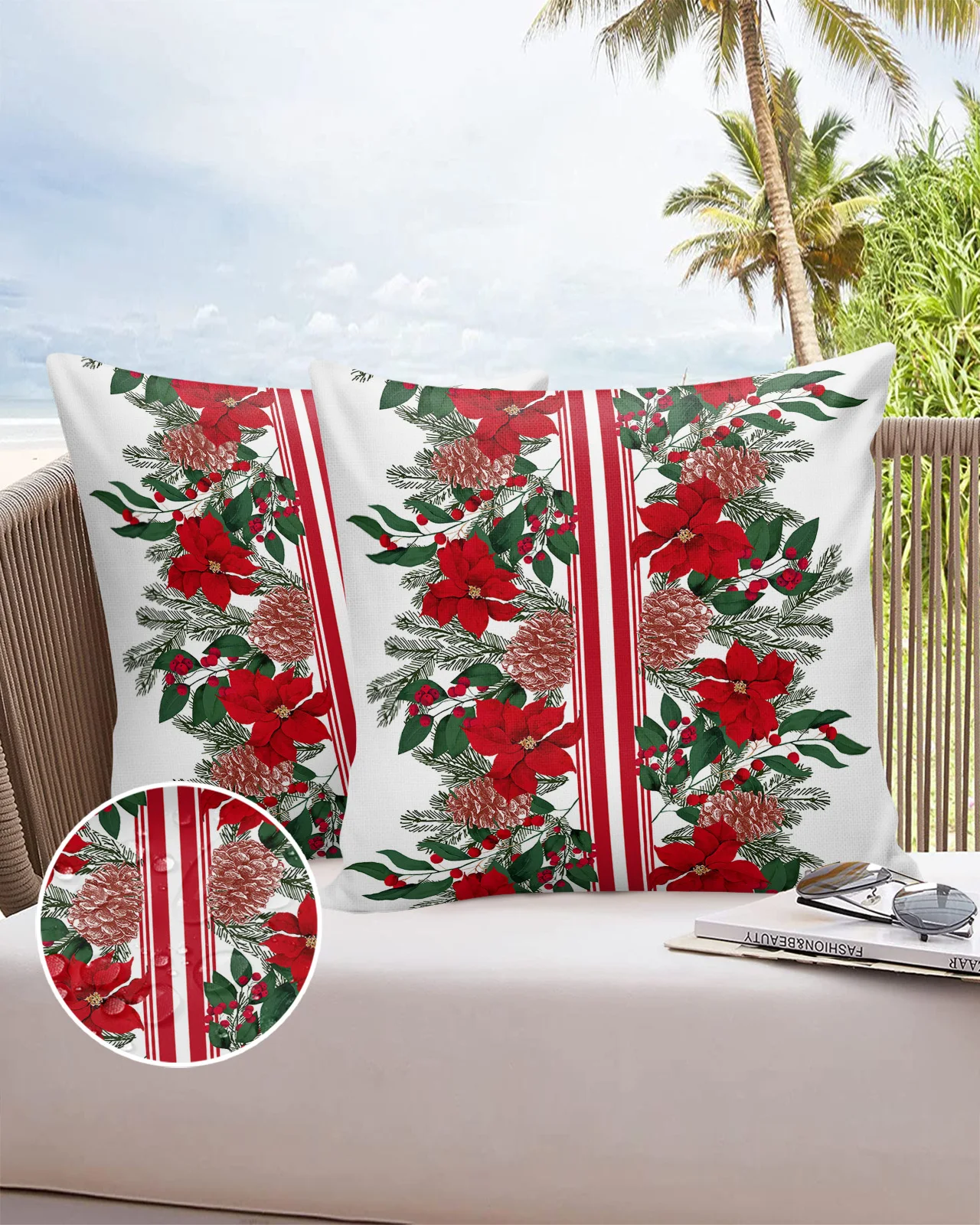 2/4PCS Christmas Poinsettia Pine Needles Pine Cones Waterproof Decorative Sofa Pillowcase Case Garden Yard Cushion Cover
2/4PCS Christmas Poinsettia Pine Needles Pine Cones Waterproof Decorative Sofa Pillowcase Case Garden Yard Cushion Cover