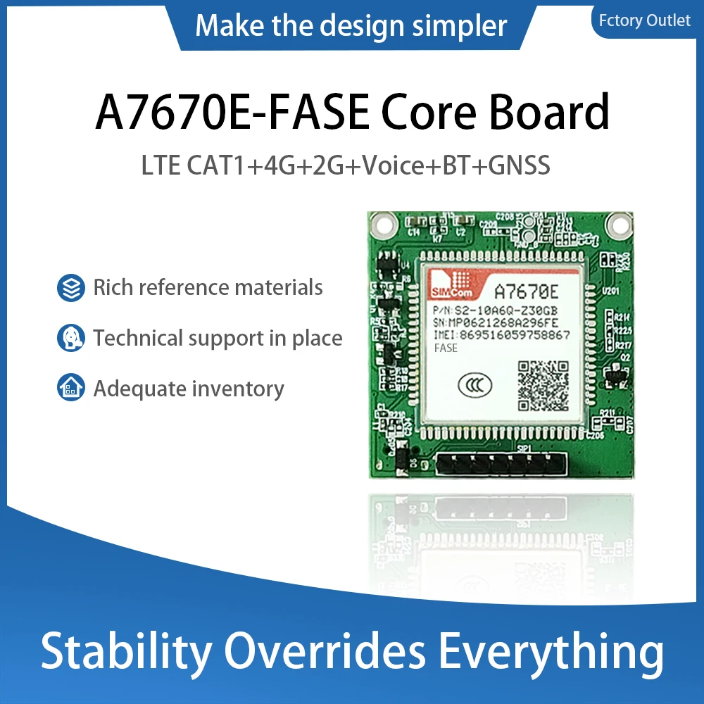 

SIMCOM A7670E-FASE Development Board LTE CAT1+4G+2G+Voice+BT+GNSS A7670E Wireless Communication Module breakout board