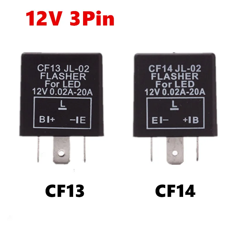 12V 3 Pin CF13 CF14 JL-02 Electronic Car Flasher Relay to Fix LED Light Turn Signal Hyper Flash Blinking Light
12V 3 Pin CF13 CF14 JL-02 Electronic Car Flasher Relay to Fix LED Light Turn Signal Hyper Flash Blinking Light
