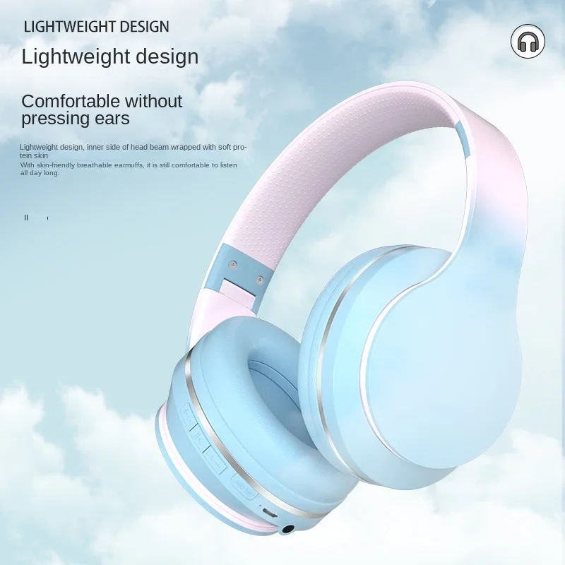 Wireless Bluetooth headset children's game online class call gaming popular gradient color
Wireless Bluetooth headset children's game online class call gaming popular gradient color