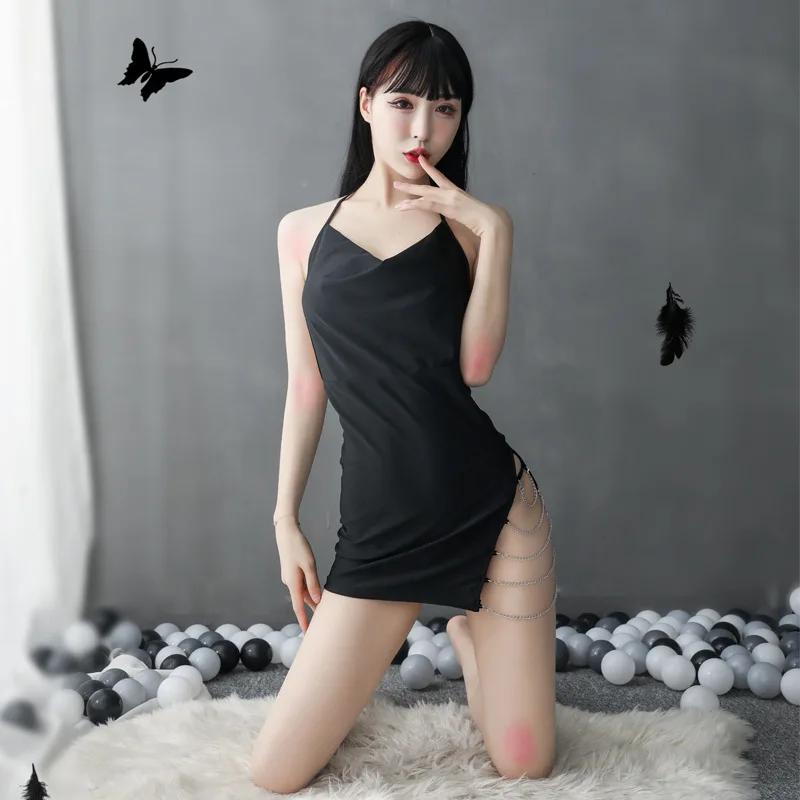 V Neck Sleepwear Nightgowns Sexy Lace Sling Chain Dress Pajama Set Elegant Clubwear Halter Nightdress Homewear Vestidos
V Neck Sleepwear Nightgowns Sexy Lace Sling Chain Dress Pajama Set Elegant Clubwear Halter Nightdress Homewear Vestidos