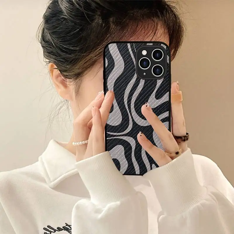 

Liquid Swirl Abstract Phone Case Hard Leather Case for iPhone 11 12 13 Mini Pro Max 8 7 Plus SE 2020 X XR XS Coque