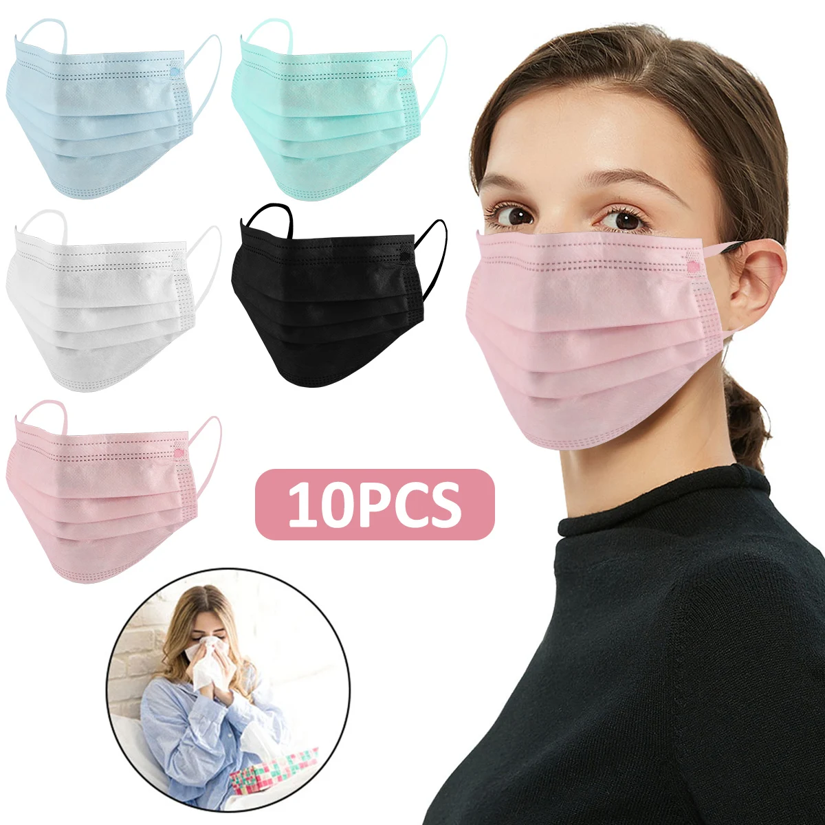 10Pcs Breathable Adult Disposable Face Mask 3-Layer Non-woven Fabric Dustproof Mouthk Protective Mask New Masque
10Pcs Breathable Adult Disposable Face Mask 3-Layer Non-woven Fabric Dustproof Mouthk Protective Mask New Masque