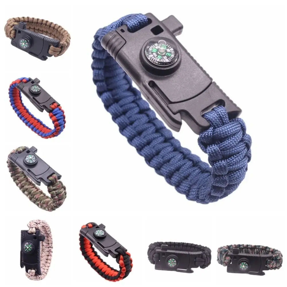 

3 in 1 Bracelet Survival Compass Whistle Emergency Rope Bangles Led Light Emergencies Emergency Paracord Mountaineering