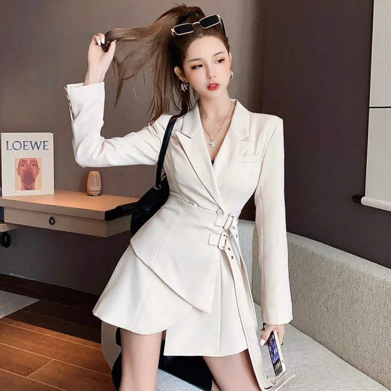 Vintage Ladies Mini Party Fashion Ladies Elegant Dresses Ladies One Dress Korean Belt Long Sleeve Dress Blazer Spring 2024 Black
Vintage Ladies Mini Party Fashion Ladies Elegant Dresses Ladies One Dress Korean Belt Long Sleeve Dress Blazer Spring 2024 Black