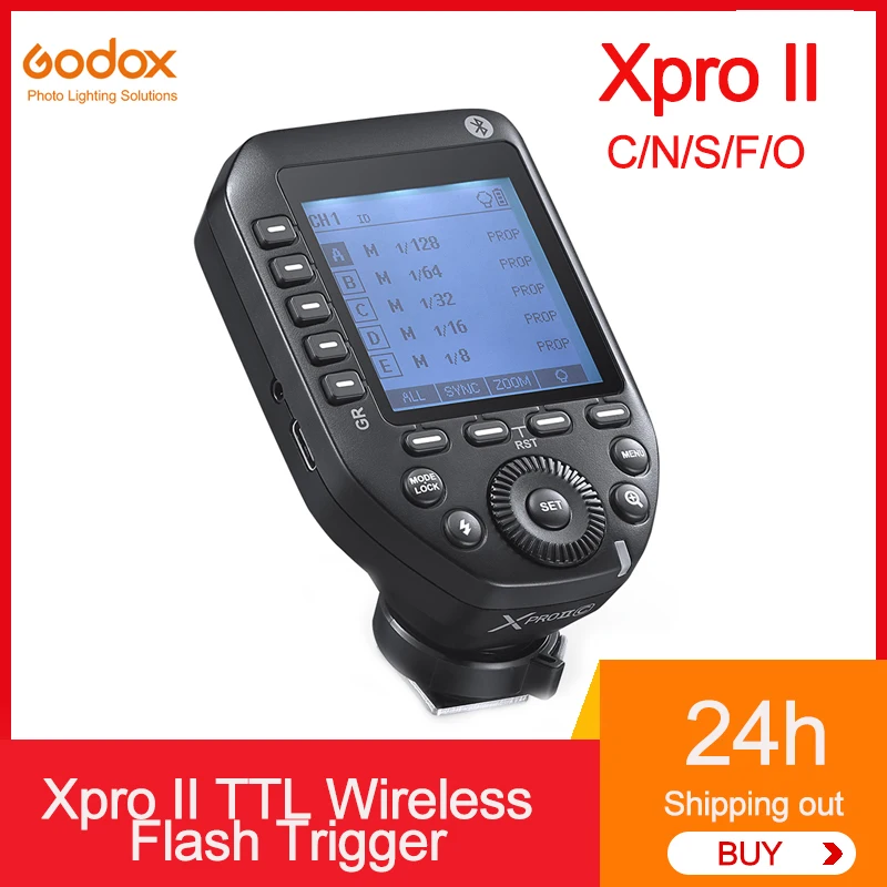 Godox Xpro II TTL Wireless Flash Trigger 1/8000s HSS TTL-Convert-Manual Function Large Screen for Canon Nikon Sony Olympus Penta
Godox Xpro II TTL Wireless Flash Trigger 1/8000s HSS TTL-Convert-Manual Function Large Screen for Canon Nikon Sony Olympus Penta