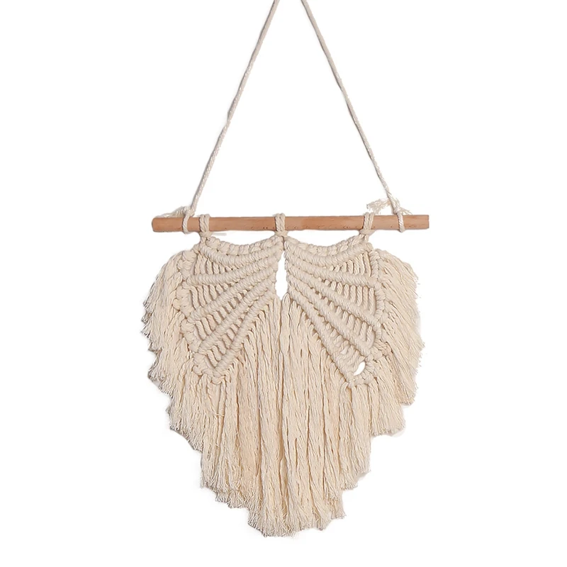 Macrame Wall Hanging, Hand-Woven Angel Wings Tapestry Chic Boho Geometric Art Wall Decor For Wedding Living Room Bedroom 
Macrame Wall Hanging, Hand-Woven Angel Wings Tapestry Chic Boho Geometric Art Wall Decor For Wedding Living Room Bedroom