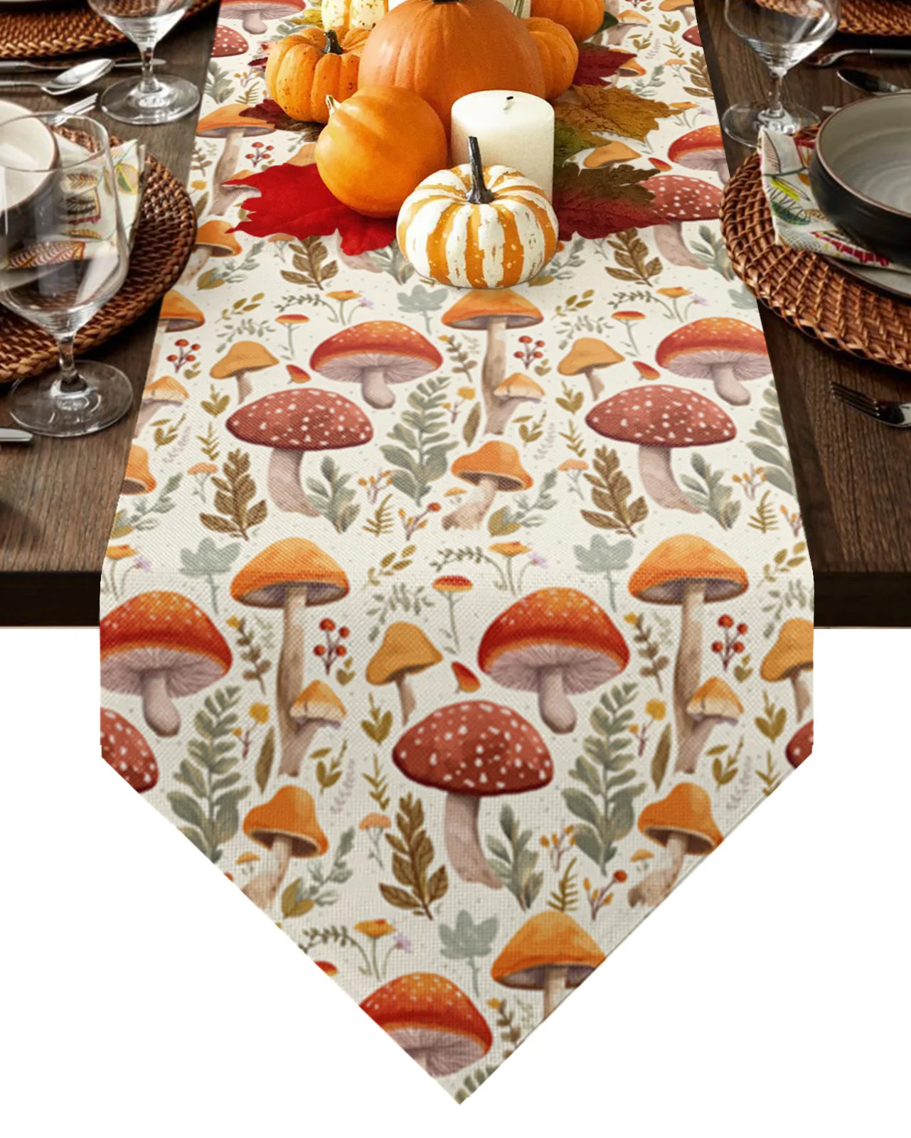 Autumn Mushrooms Plants Leaves Retro Table Runner Wedding Holiday Party Decoration Tablecloth Summer Kitchen Dining Table Runner
Autumn Mushrooms Plants Leaves Retro Table Runner Wedding Holiday Party Decoration Tablecloth Summer Kitchen Dining Table Runner