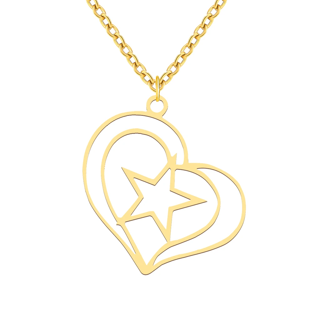 Stainless Steel Necklace For Women Geometric Hollow Love Heart Star Charm Pendant Choker Necklaces Fashion Jewelry Party Gifts
Stainless Steel Necklace For Women Geometric Hollow Love Heart Star Charm Pendant Choker Necklaces Fashion Jewelry Party Gifts