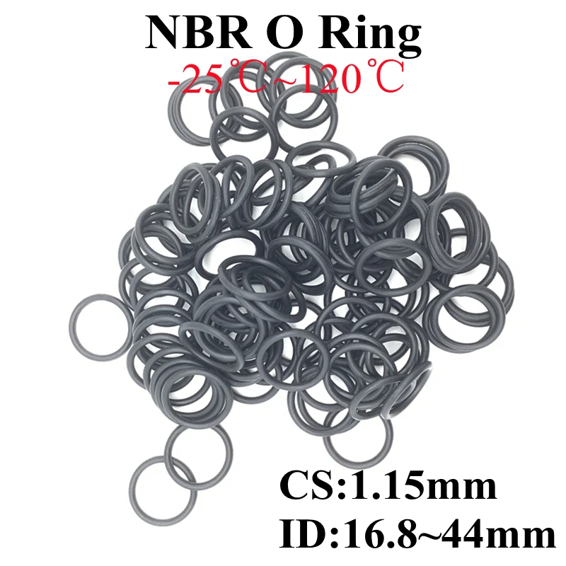 50pcs Black O Ring Gasket CS 1.15mm ID16.8 ~ 44mm NBR Automobile Nitrile Rubber Round O Type Corrosion Oil Resistant Seal Washer
50pcs Black O Ring Gasket CS 1.15mm ID16.8 ~ 44mm NBR Automobile Nitrile Rubber Round O Type Corrosion Oil Resistant Seal Washer