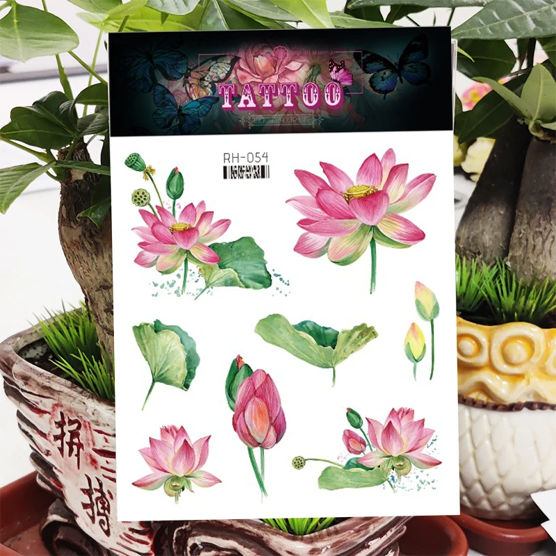Temporary Tattoo Sticker Lotus Leaf Pond Flower Waterproof Tatoo Stickers Pattern Body Art Painting Arm Legs Tattoos for Woman
Temporary Tattoo Sticker Lotus Leaf Pond Flower Waterproof Tatoo Stickers Pattern Body Art Painting Arm Legs Tattoos for Woman