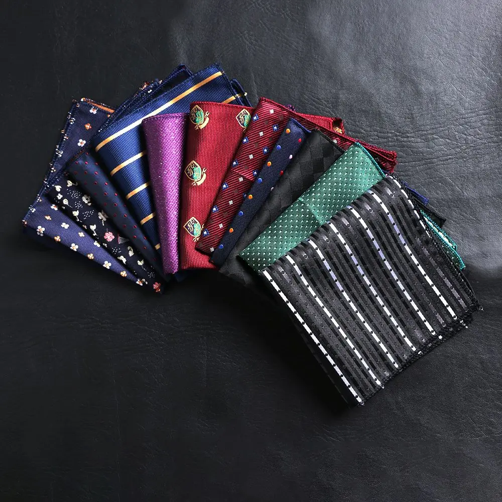 

Fashion Pocket square Paisley Satin Hankies Men handkerchief Chest Towel embroidery