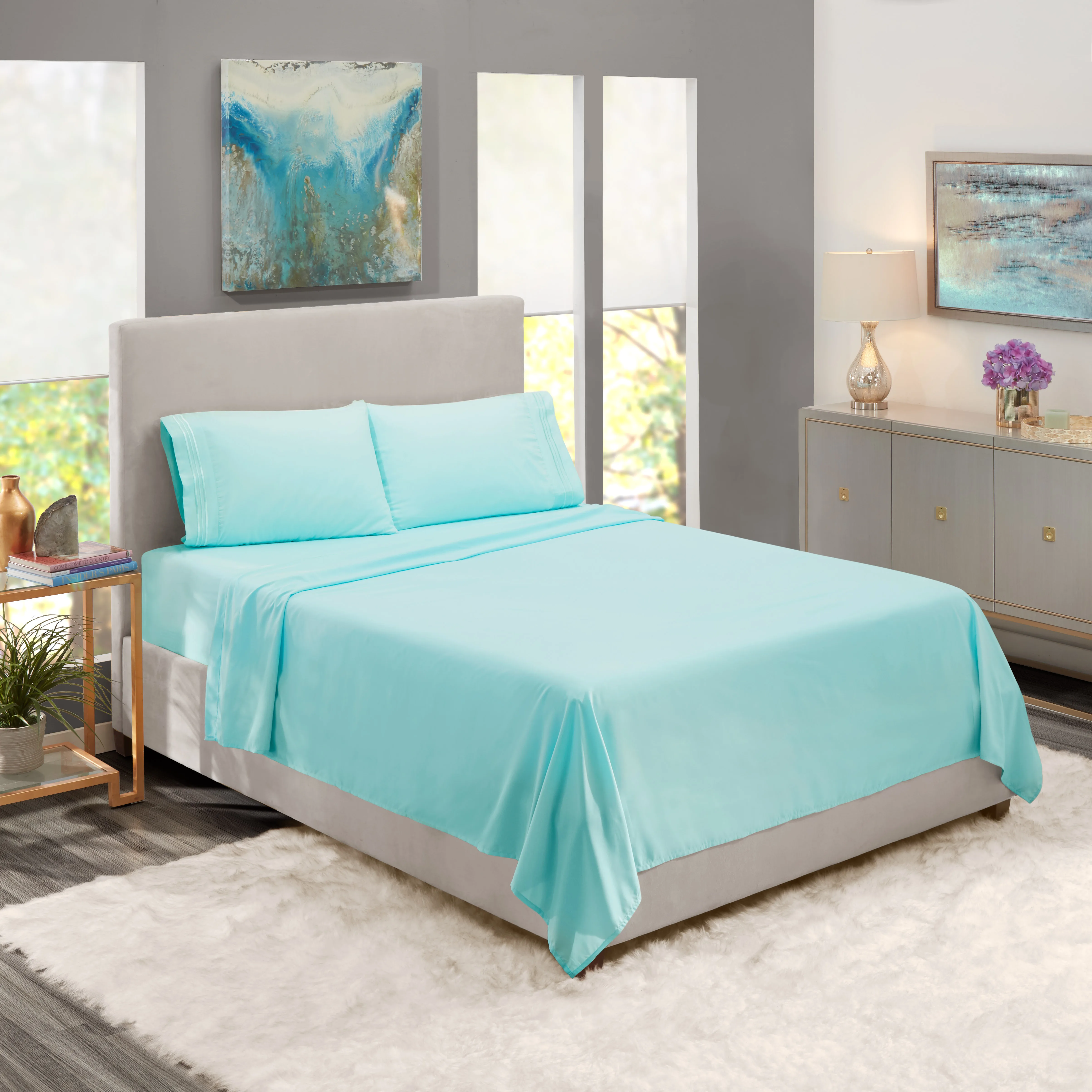 Bed Sheets Set, Deep Pocket 4 Piece Full Size Sheet Set, Silver Gray Fitted Cover Bed Sheet Bedding Sets
Bed Sheets Set, Deep Pocket 4 Piece Full Size Sheet Set, Silver Gray Fitted Cover Bed Sheet Bedding Sets