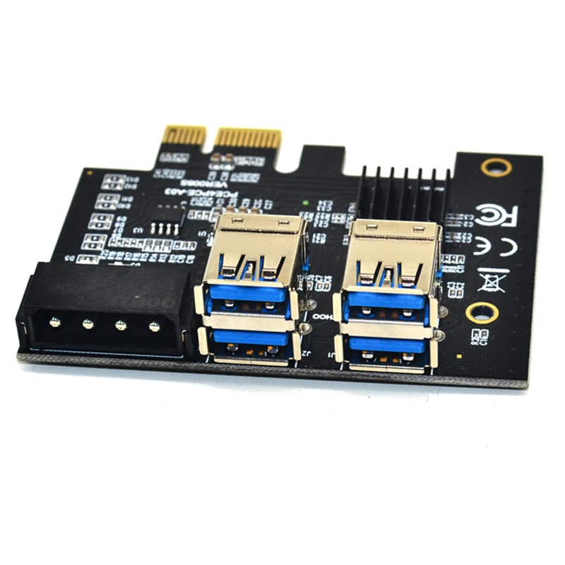 Новый PCI e от 1 до 4 PCI e адаптер PCIe от 1x до 16x Слоты Gold USB 3,0 Mining специальный PCIE Райзер карта расширения плата для майнинга биткоинов
Новый PCI e от 1 до 4 PCI e адаптер PCIe от 1x до 16x Слоты Gold USB 3,0 Mining специальный PCIE Райзер карта расширения плата для майнинга биткоинов