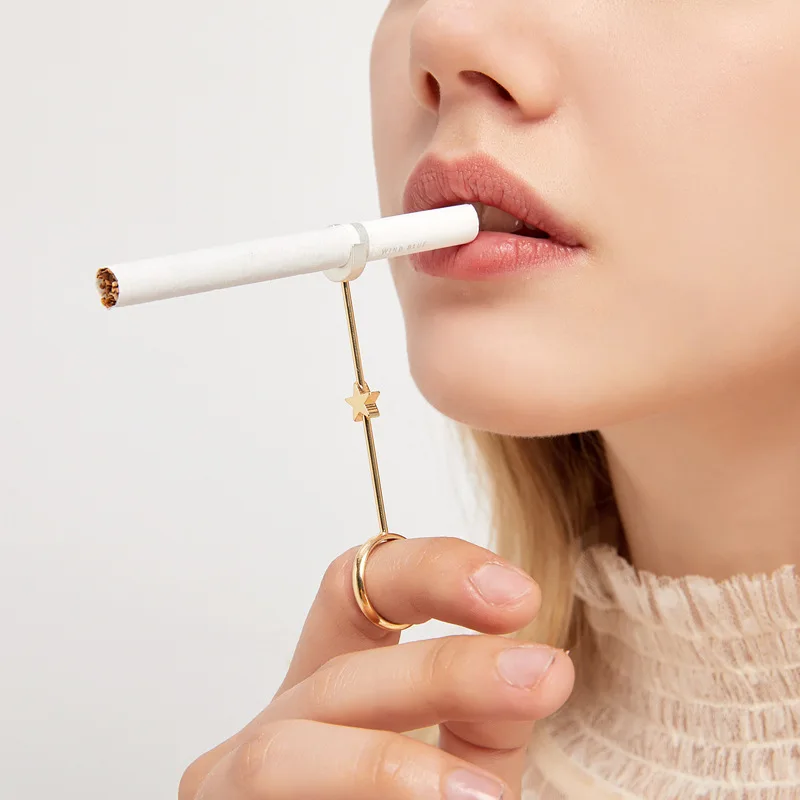 Star Ring Smoking Cigarette Holder Ring for Women Sweet Dreamy Brass Scepter Modeling Can Be Use on Standard Medium Cigarette
Star Ring Smoking Cigarette Holder Ring for Women Sweet Dreamy Brass Scepter Modeling Can Be Use on Standard Medium Cigarette