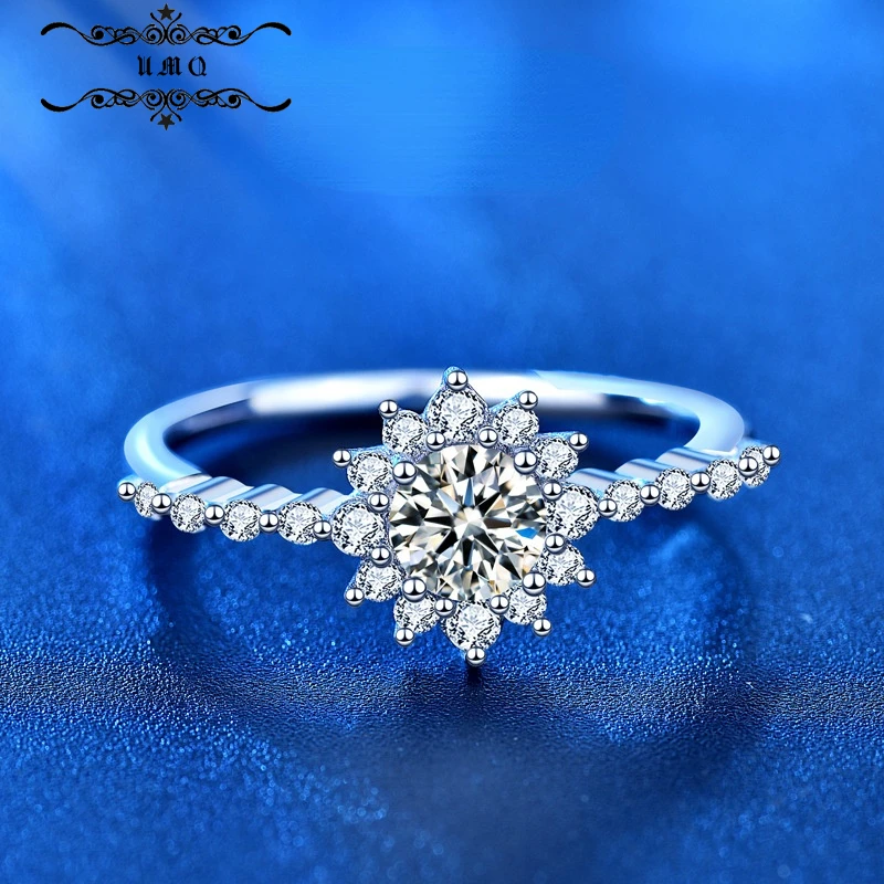 New 925 Sterling Silver Round 0.5 Carat Moissanite Ring Women Flower Cute Romantic Wedding Bands
New 925 Sterling Silver Round 0.5 Carat Moissanite Ring Women Flower Cute Romantic Wedding Bands