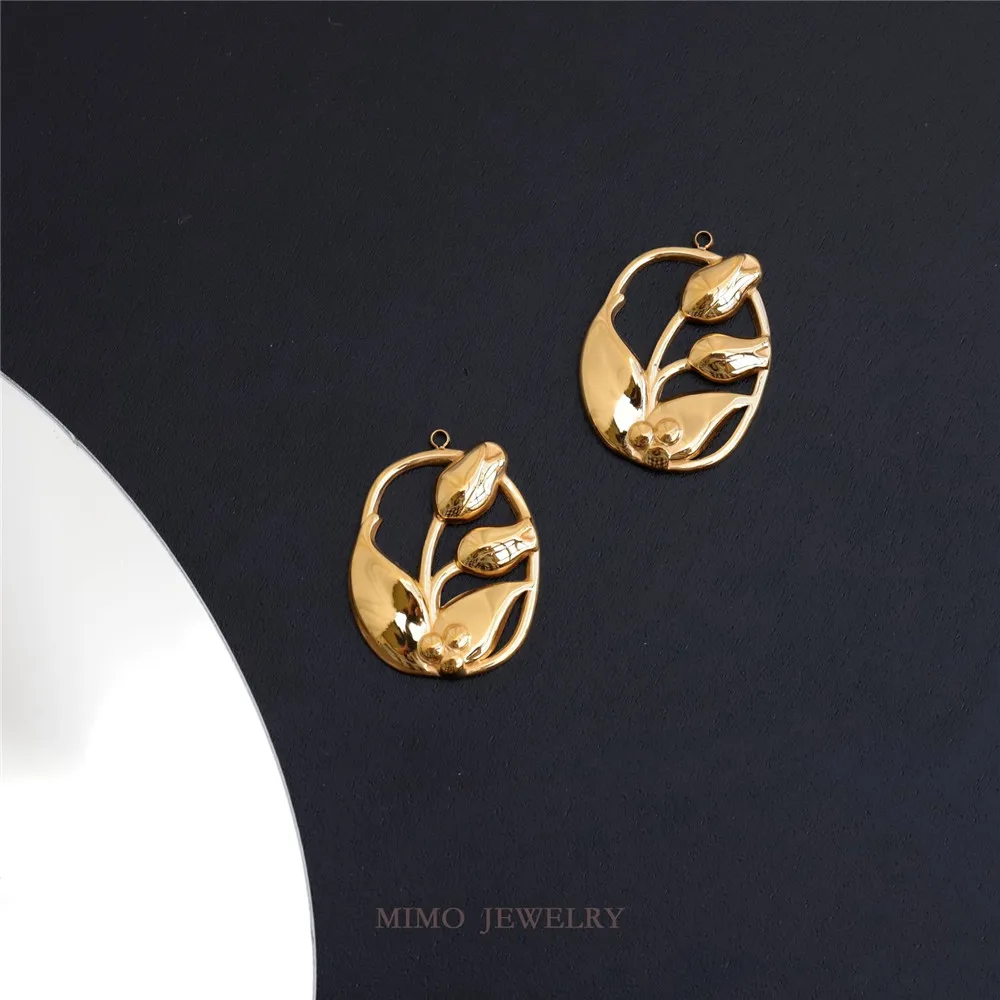 Titanium steel gold-plated oval vintage Tulip pendant necklace sweater chain DIY accessory
Titanium steel gold-plated oval vintage Tulip pendant necklace sweater chain DIY accessory