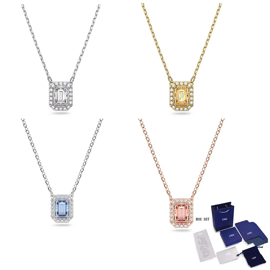 Hot Sales SWA New MILLENIA Clear Yellow Blue Pink Crystal Necklace Transparent Crystal Luxury Female Engagement Jewelry 
Hot Sales SWA New MILLENIA Clear Yellow Blue Pink Crystal Necklace Transparent Crystal Luxury Female Engagement Jewelry