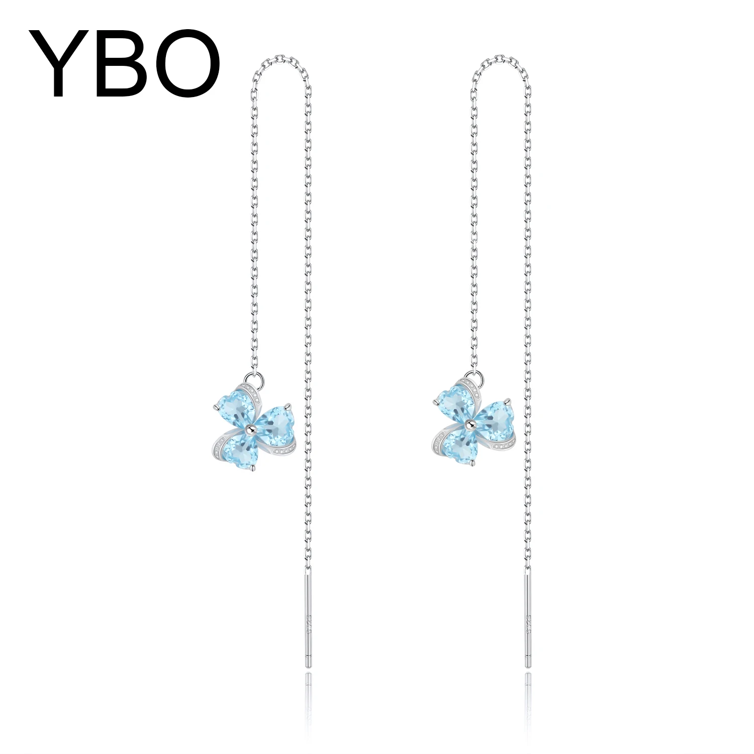 YBO Trend Long Wire Tassel Chain Natural Heart Topaz 925 Sterling Silver Flower Pendants Drop Earrings Women Hanging Earrings
YBO Trend Long Wire Tassel Chain Natural Heart Topaz 925 Sterling Silver Flower Pendants Drop Earrings Women Hanging Earrings