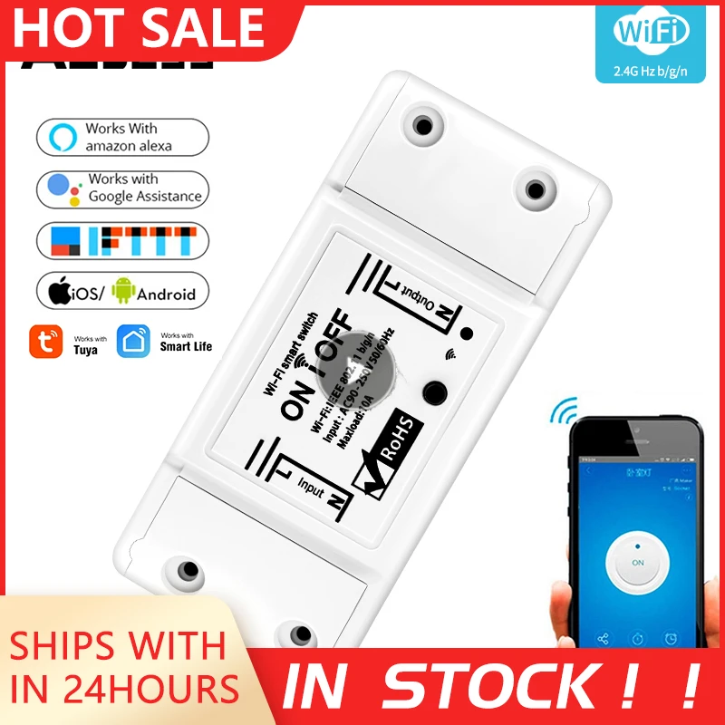 1PCS DIY WiFi Switch Smart Wireless Remote Switch Light Universal Breaker Switch Module Voice Control With Alexa Google Home
1PCS DIY WiFi Switch Smart Wireless Remote Switch Light Universal Breaker Switch Module Voice Control With Alexa Google Home