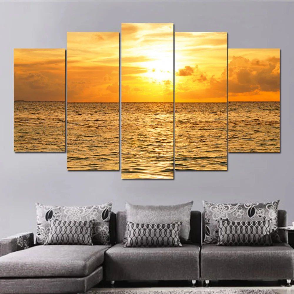 SELFLESSLY 5 Panels Sunset Landscape Painting Sea Wall Art Pictures For Living Room Modern Nature Scenery Posters Home Decor
SELFLESSLY 5 Panels Sunset Landscape Painting Sea Wall Art Pictures For Living Room Modern Nature Scenery Posters Home Decor