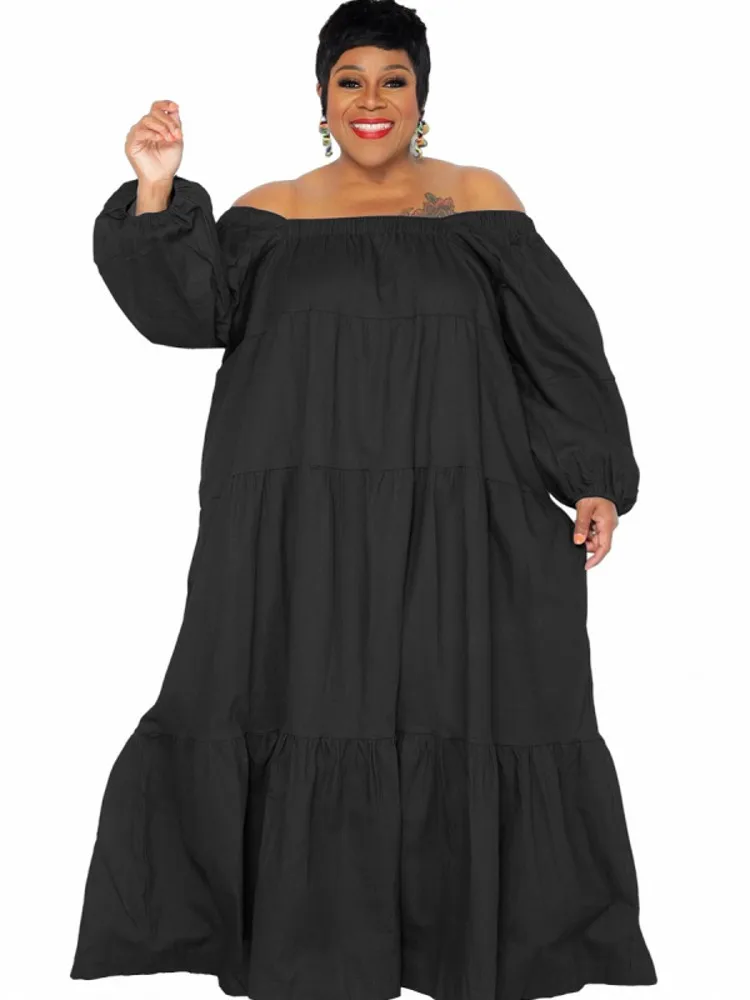 Robes African Maxi Dress Women Slash Neck Off Shoulder Cascading Ruffle Boubou 2022 Fashion Solid Loose Long African Kanga Dress
Robes African Maxi Dress Women Slash Neck Off Shoulder Cascading Ruffle Boubou 2022 Fashion Solid Loose Long African Kanga Dress