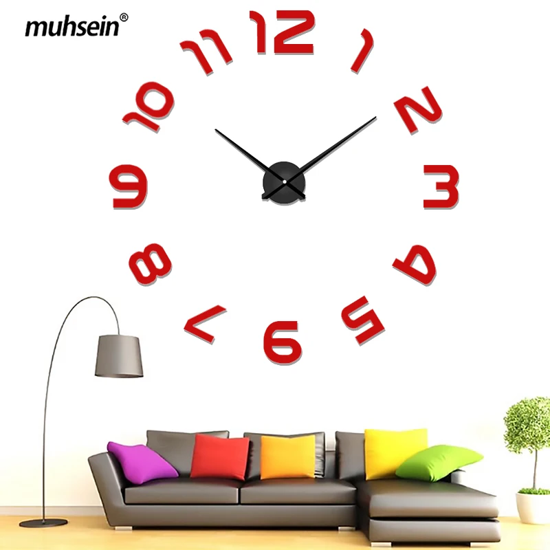 Muhsein Silent DIY Wall Clocks Red Creative Modern Wall Sticker Clock Unique 3D Big Size Digital Clock Home Decor Quartz Clocks
Muhsein Silent DIY Wall Clocks Red Creative Modern Wall Sticker Clock Unique 3D Big Size Digital Clock Home Decor Quartz Clocks