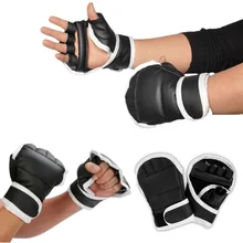 Half Finger Boxing Gloves PU Leather Fighting Kick Boxing Gloves Karate Muay Thai Training Workout Gloves Kids Men