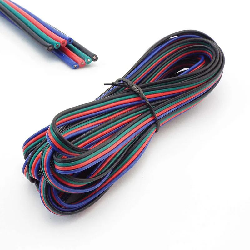 1/2/5M 10M 30M 22AWG Tinned Copper 4 pin core RGB power Cable Cord PVC Insulated Wire LED Light Strip Extension connector Line
1/2/5M 10M 30M 22AWG Tinned Copper 4 pin core RGB power Cable Cord PVC Insulated Wire LED Light Strip Extension connector Line
