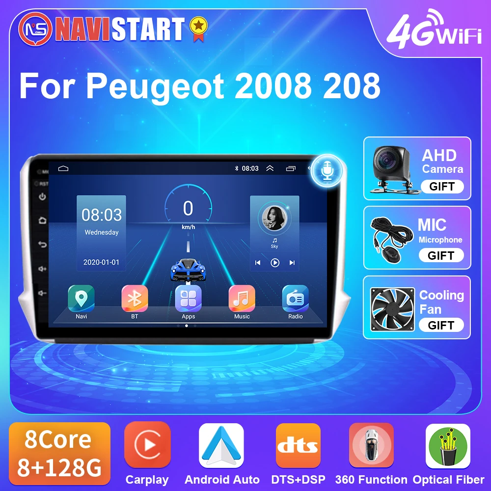 Автомобильный радиоприемник NAVISTART T5 для Peugeot 2008 208 2012-2018, Android 10, GPS-навигация, 4G, Wi-Fi, Carplay, автомобильный DSP BT плеер, без DVD, 2 Din
Автомобильный радиоприемник NAVISTART T5 для Peugeot 2008 208 2012-2018, Android 10, GPS-навигация, 4G, Wi-Fi, Carplay, автомобильный DSP BT плеер, без DVD, 2 Din