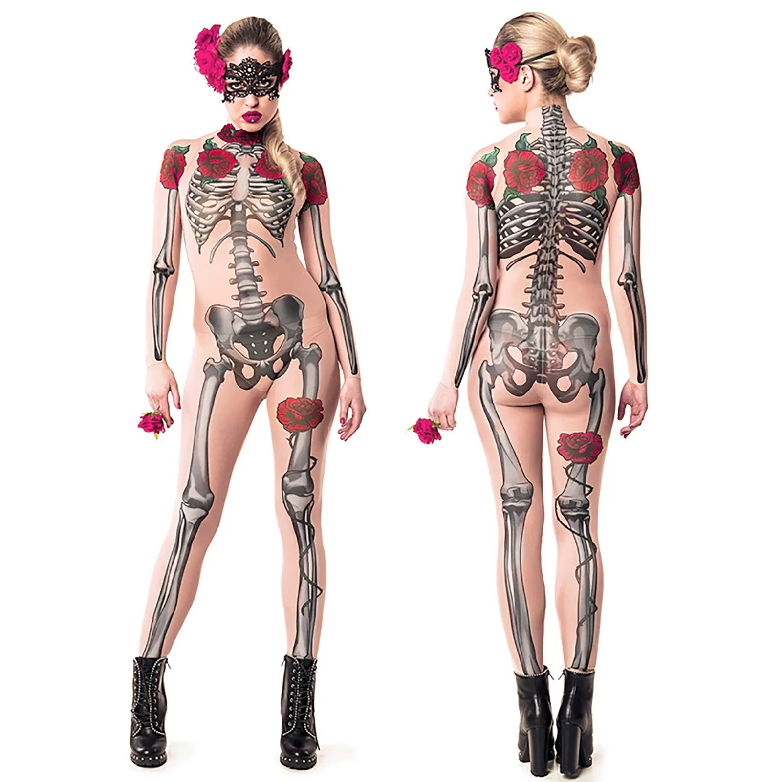 Womens Comfy Halloween Jumpsuit Rose Print Long Sleeve Cosplay Bodysuit Women Pants Suit
Womens Comfy Halloween Jumpsuit Rose Print Long Sleeve Cosplay Bodysuit Women Pants Suit