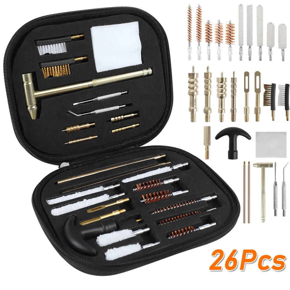 26Pcs Tactical Gun Cleaning Kit Universal Rifle Pistol Shotgun Gun Cleaning Brushes Picks Rods for 22Cal .270Cal .357Cal .40Cal
26Pcs Tactical Gun Cleaning Kit Universal Rifle Pistol Shotgun Gun Cleaning Brushes Picks Rods for 22Cal .270Cal .357Cal .40Cal