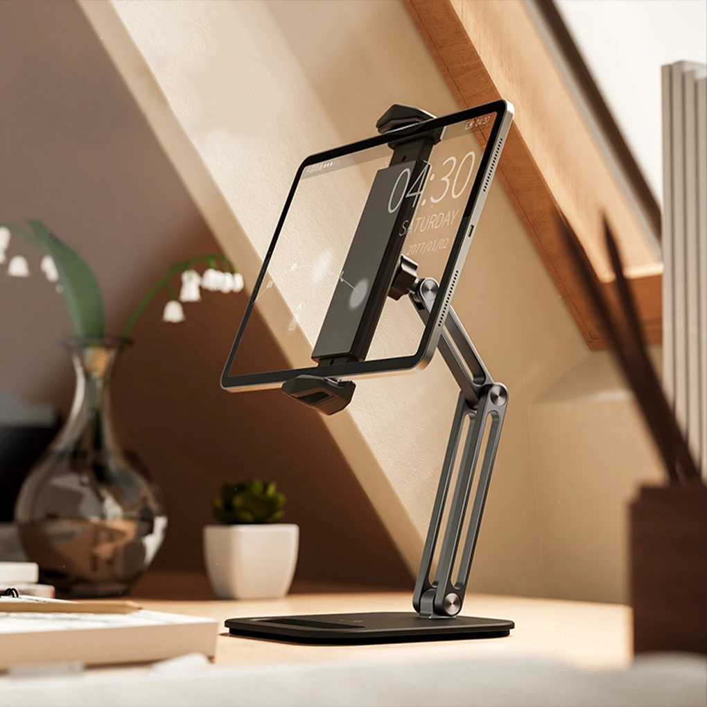 Adjustable Tablet Support Desktop Aluminum Hands Free Cell Phone Holder Foldable Tablet Stand Three Shaft Design Multi Angle
Adjustable Tablet Support Desktop Aluminum Hands Free Cell Phone Holder Foldable Tablet Stand Three Shaft Design Multi Angle