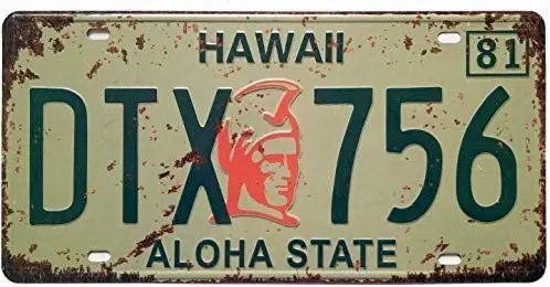 Eletina Twinkle Vintage Metal tin Sign Hawaii Dtx 756 Aloha State Retro Auto License Plate Tin Sign Embossed Tag
Eletina Twinkle Vintage Metal tin Sign Hawaii Dtx 756 Aloha State Retro Auto License Plate Tin Sign Embossed Tag