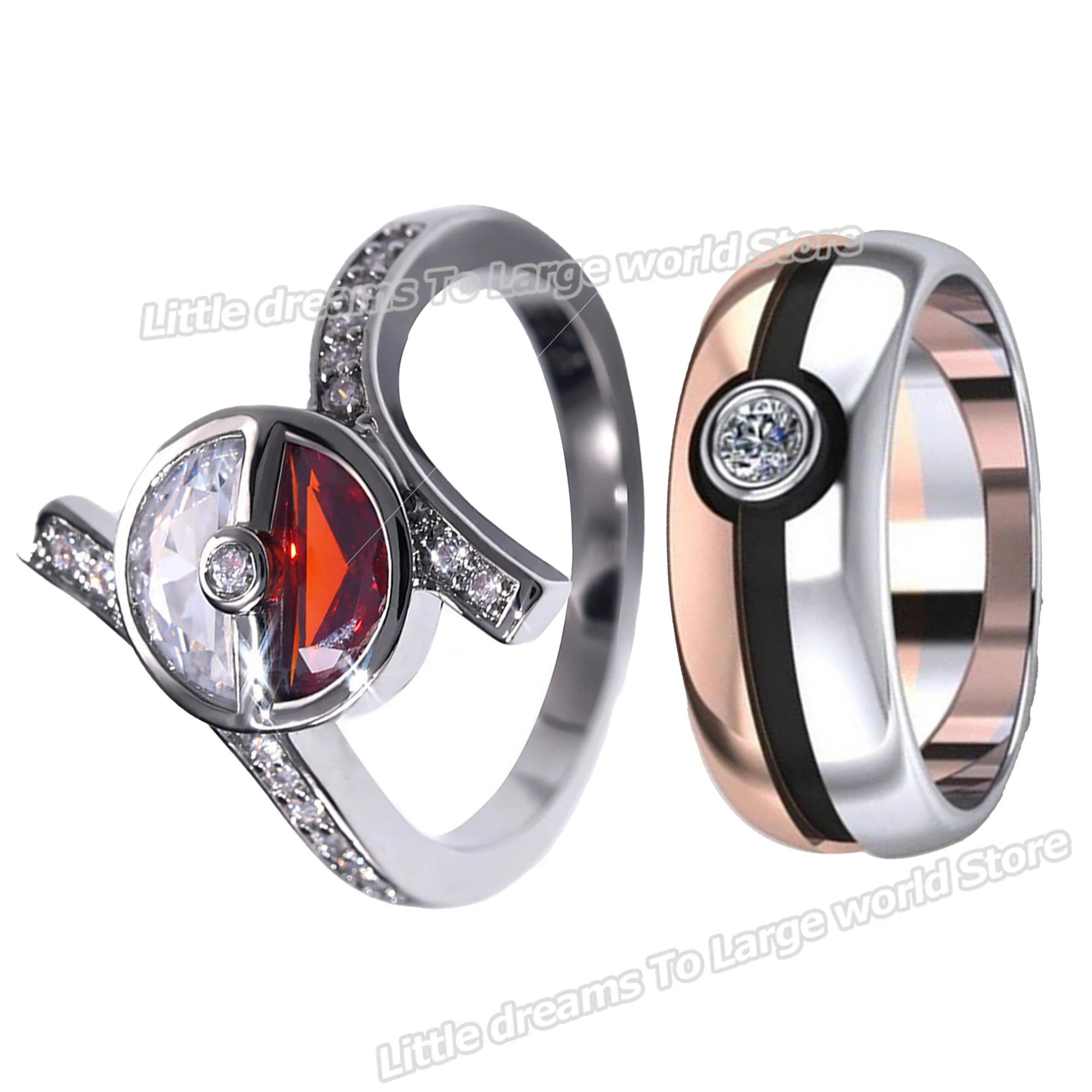 Pokeball Silver Rings for Women Creative Engagement Wedding Rose Gold Crystal Ring Pokemon Ball Rings Luxury Jewelry
Pokeball Silver Rings for Women Creative Engagement Wedding Rose Gold Crystal Ring Pokemon Ball Rings Luxury Jewelry