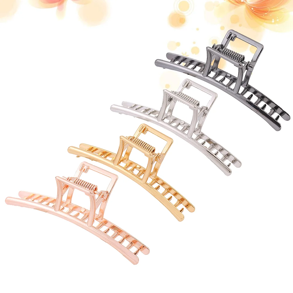 4pcs Alloy Grip Clips Simple Ponytail Clips Elegant Jaw Clips Hair Accessories for Women Girls Ladies 
4pcs Alloy Grip Clips Simple Ponytail Clips Elegant Jaw Clips Hair Accessories for Women Girls Ladies