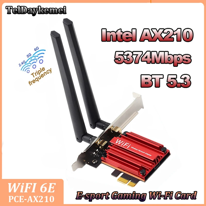 Wi-Fi 6E PCIE M.2 адаптер три диапазона 5374 Мбит/с Bluetooth 5 3 Intel AX210 беспроводная 6 сетевая
