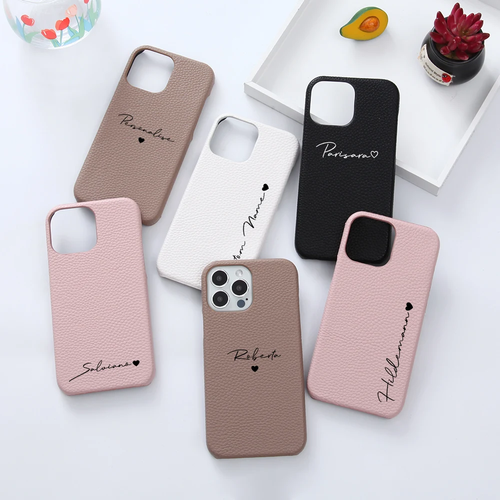 Personalized Custom Name Heart Leather PU Phone Case for iphone 13 12 11 Pro Max X XS XR 7 8 Plus Brown Women Luxury Hard Cover
Personalized Custom Name Heart Leather PU Phone Case for iphone 13 12 11 Pro Max X XS XR 7 8 Plus Brown Women Luxury Hard Cover