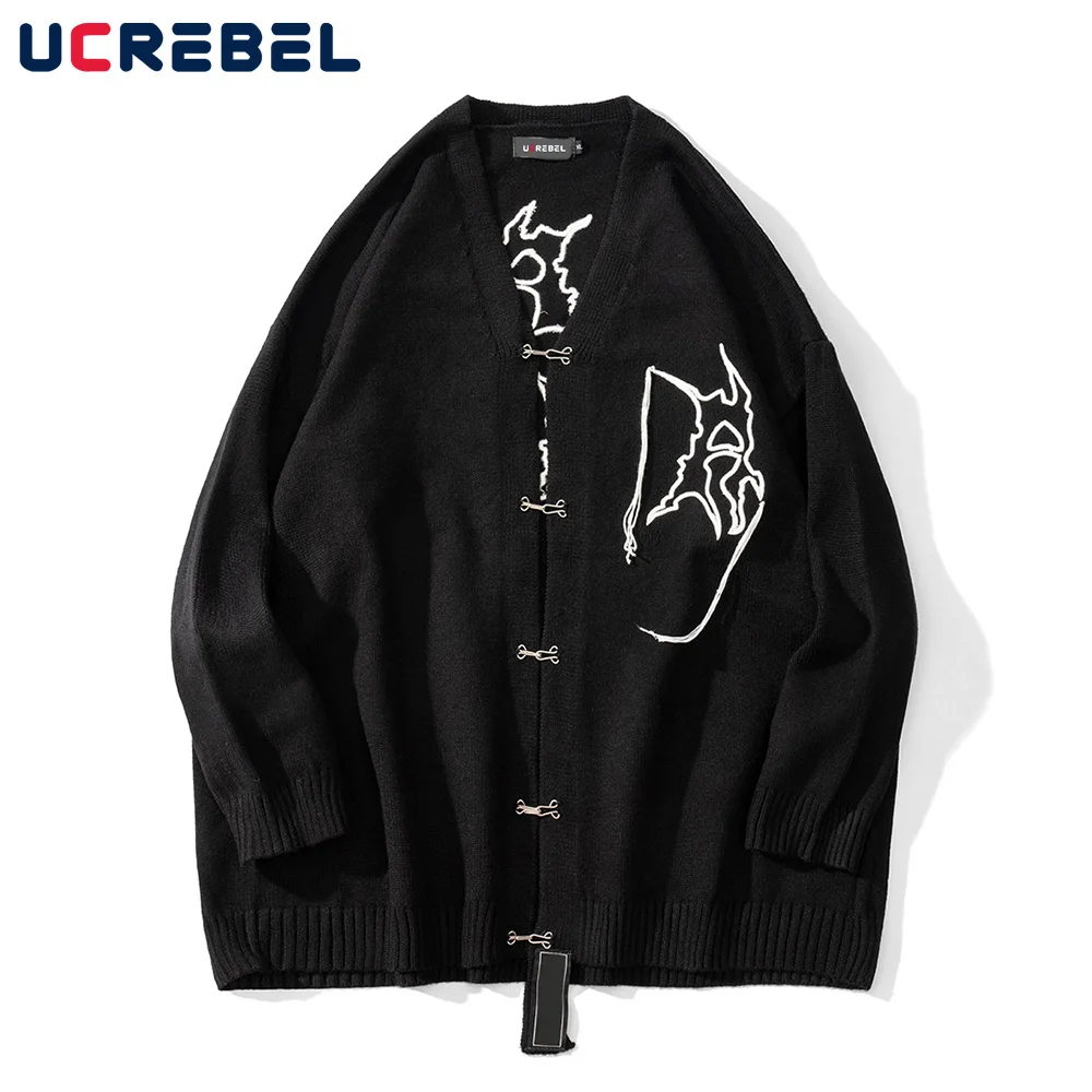 Tassel Embroidery Knitted Sweater Mens V-neck Cardigan Sweater Autumn High Street Long Sleeve Loose Outerwear Men
Tassel Embroidery Knitted Sweater Mens V-neck Cardigan Sweater Autumn High Street Long Sleeve Loose Outerwear Men