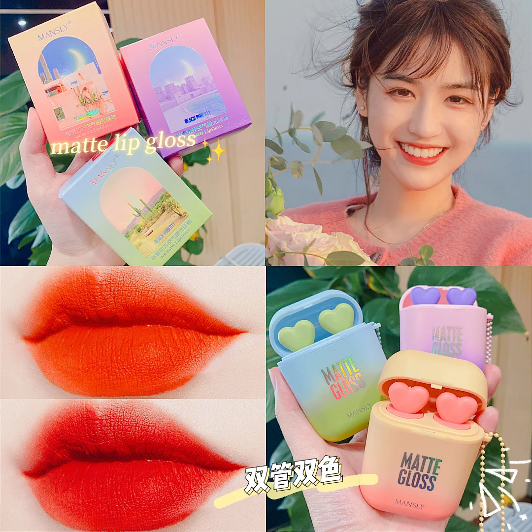Cute Girls Air Matte Lip Glaze Smooth Velvet Lip Makeup Waterproof Lip Gloss Long Lasting Rich Red Color Soft Mist Lip Tint Care
Cute Girls Air Matte Lip Glaze Smooth Velvet Lip Makeup Waterproof Lip Gloss Long Lasting Rich Red Color Soft Mist Lip Tint Care