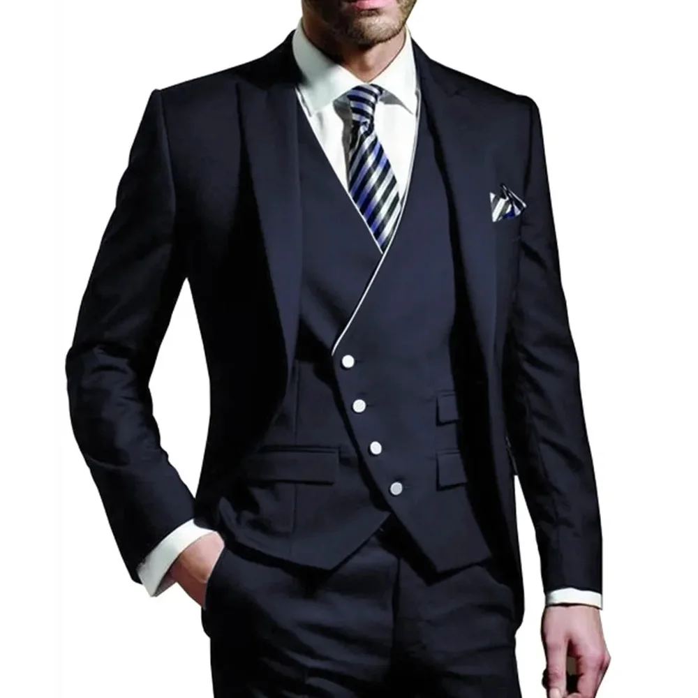Latest Double Breasted Wedding Groom Blazer Business Casual Suits Italian Design Slim Fit Custom Made 3-piece Traje De Novio
Latest Double Breasted Wedding Groom Blazer Business Casual Suits Italian Design Slim Fit Custom Made 3-piece Traje De Novio