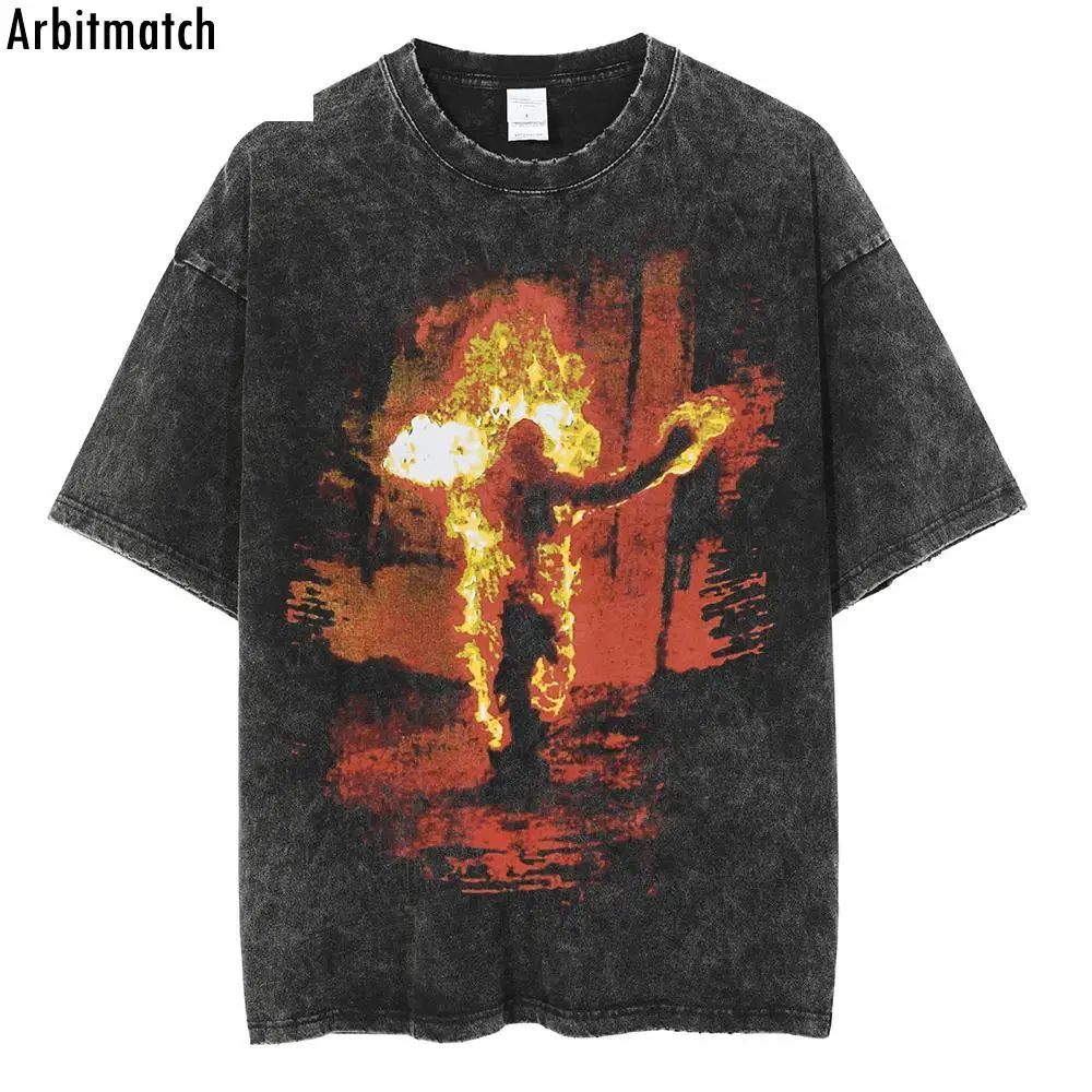 Футболка мужская оверсайз в стиле хип-хоп, с принтом пламени
Футболка мужская оверсайз в стиле хип-хоп, с принтом пламени