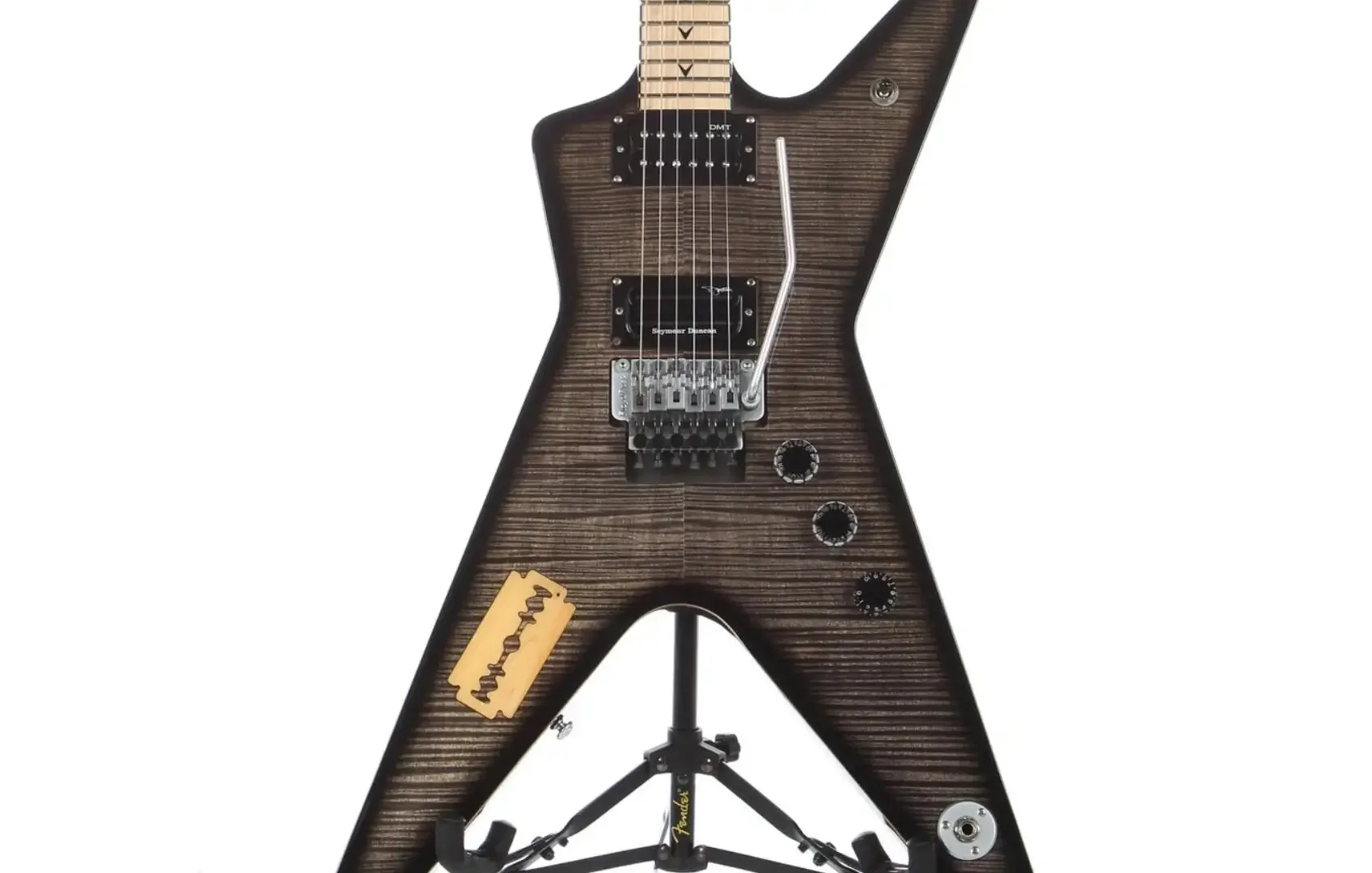 Rhxflame Hard Rock Translucent Black Flame Dimebag Darrell Roots Electric Guitar Floyd Rose Tremolo Bridge Oak Razor Blade Inlay 
Rhxflame Hard Rock Translucent Black Flame Dimebag Darrell Roots Electric Guitar Floyd Rose Tremolo Bridge Oak Razor Blade Inlay