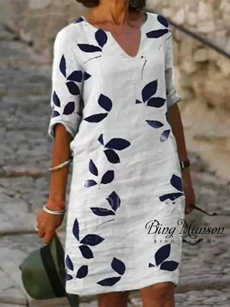 2023 Summer Dress Fashion V-neck Loose Print Pullover Retro Midlength Dress Temperament Commuter Dress Maxi Dress Vestidos
2023 Summer Dress Fashion V-neck Loose Print Pullover Retro Midlength Dress Temperament Commuter Dress Maxi Dress Vestidos