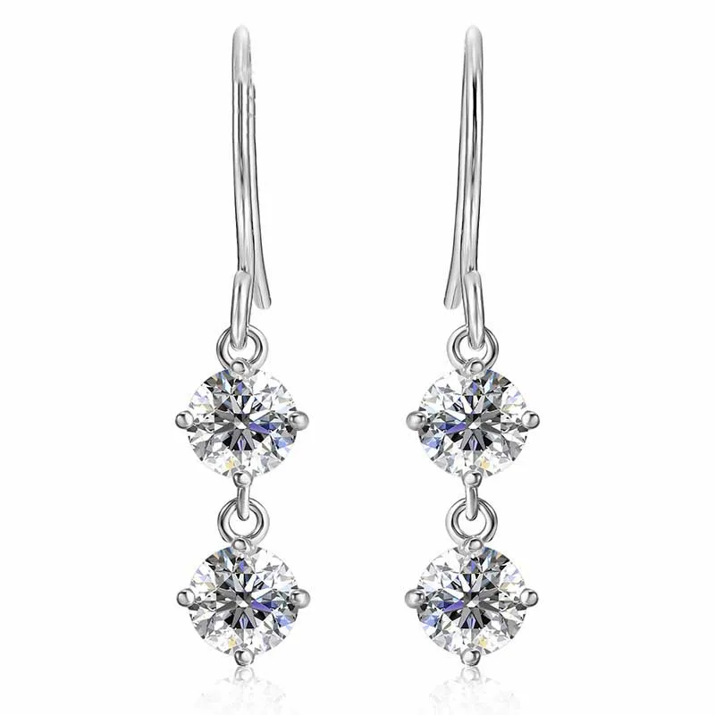 2ct Real Moissanite Drop Earrings Women 925 Sterling Silver Lab Diamond Dangle Earrings White Gold Plated with Gra Pass Tester
2ct Real Moissanite Drop Earrings Women 925 Sterling Silver Lab Diamond Dangle Earrings White Gold Plated with Gra Pass Tester