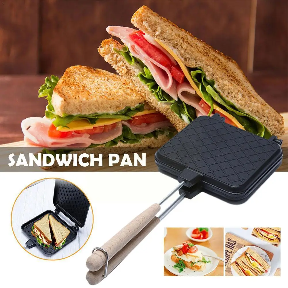 

Gas Sandwich Bread Mold Steak Breakfast Pan Pancake Durable Baking Pan Non Double-sided Pan Frying Stick Energy-saving Q6i7
